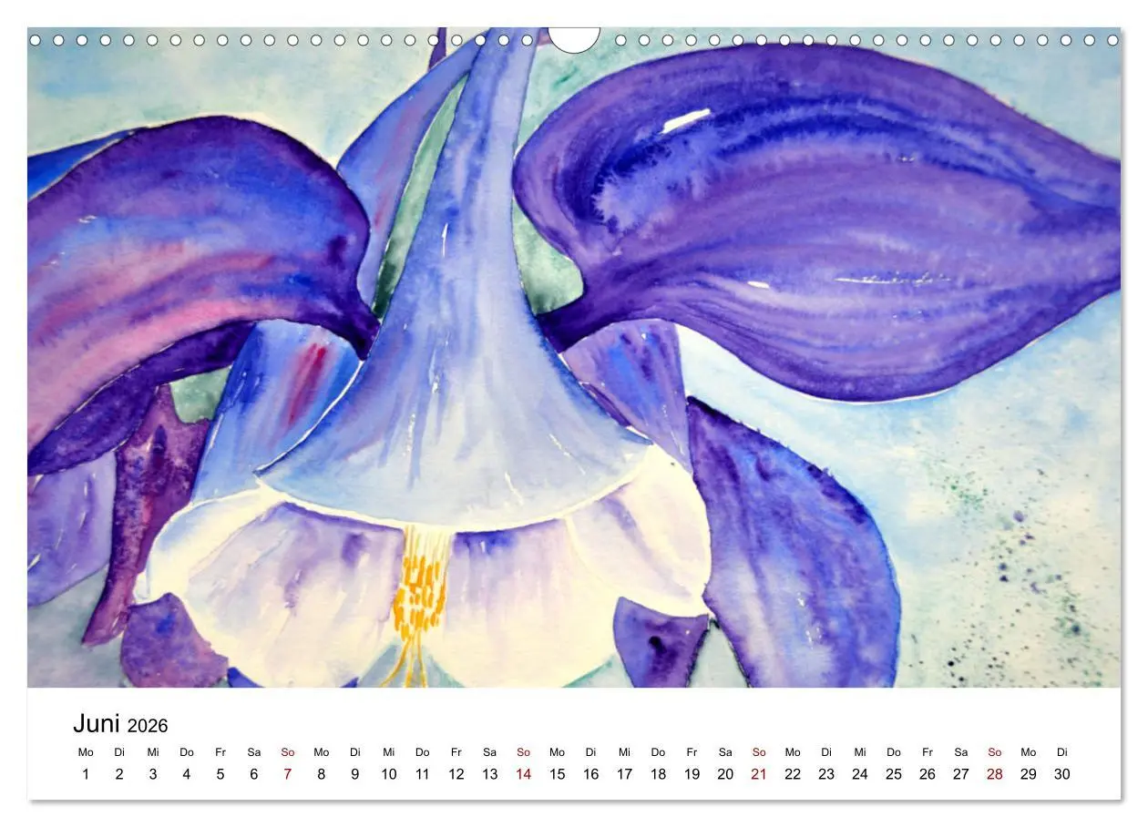 Bild: 9783457438398 | Blumen-Aquarelle (Wandkalender 2026 DIN A3 quer), CALVENDO...