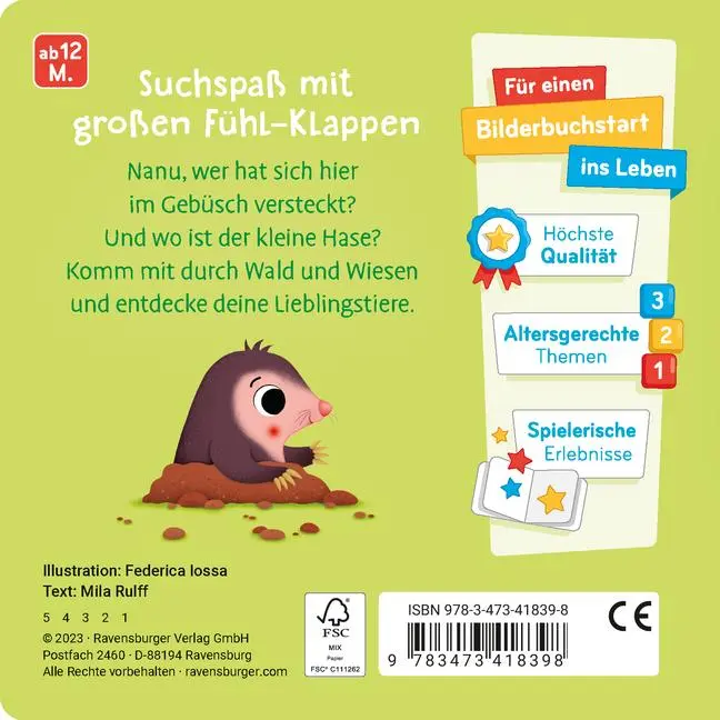 Bild: 9783473418398 | Wo bist du ...? - Wo bist du, kleiner Hase? | Mit großen Fühl-Klappen