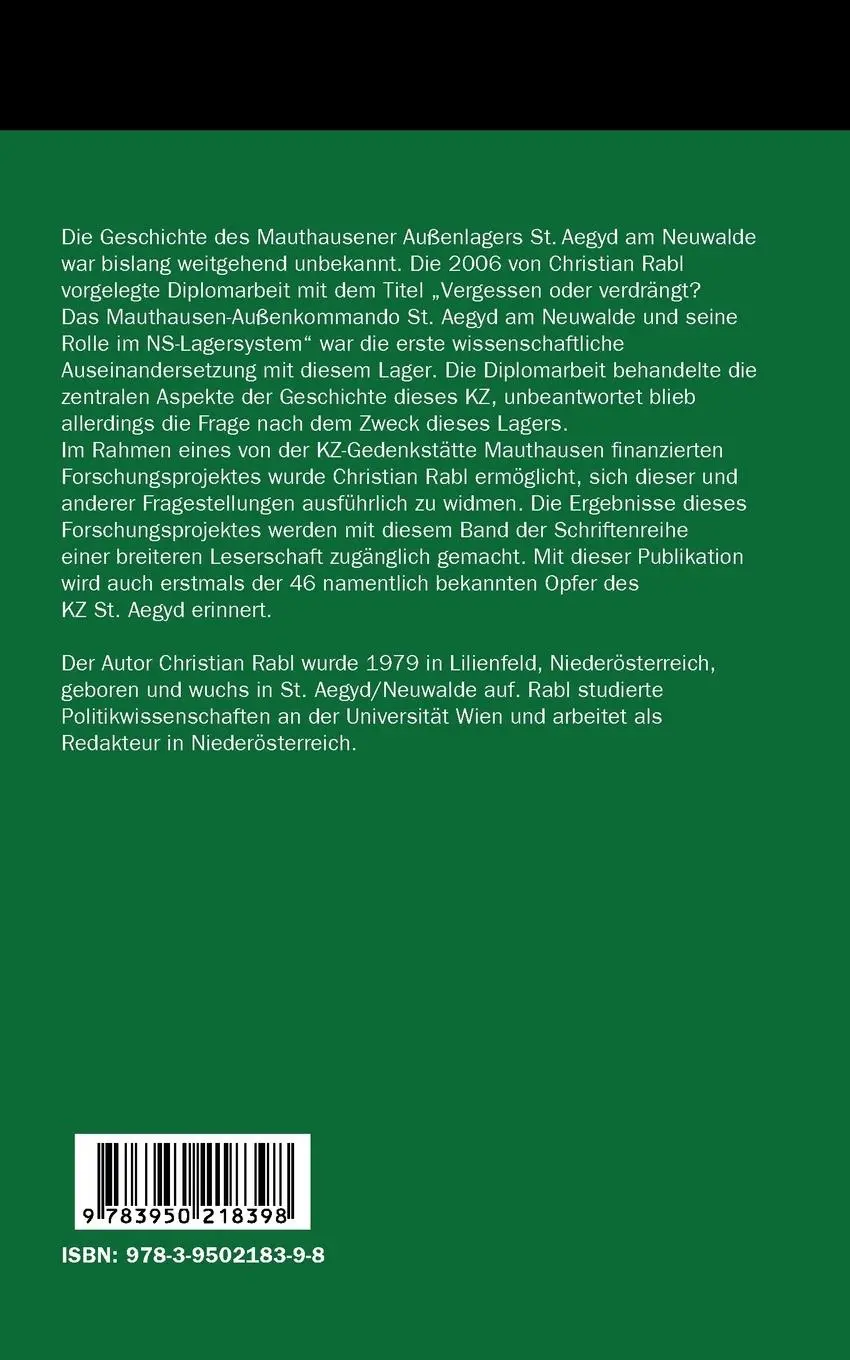 Rückseite: 9783950218398 | Das KZ-Außenlager St. Aegyd am Neuwalde | Christian Rabl | Taschenbuch