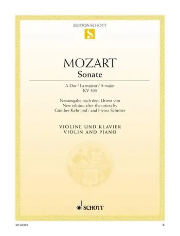 Cover: 9790001088398 | Sonate A Kv305 | Wolfgang Amadeus Mozart | Buch | Schott Music