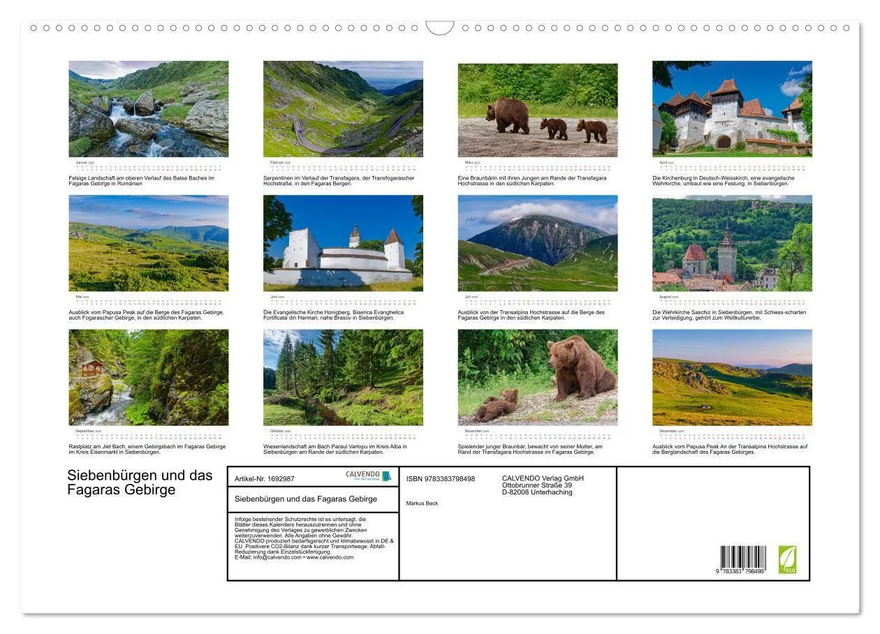 Bild: 9783383798498 | Siebenbürgen und das Fagaras Gebirge (Wandkalender 2025 DIN A2...