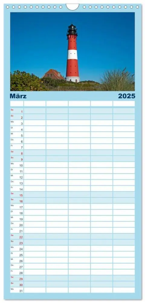 Bild: 9783457118498 | Familienplaner 2025 - Sylt in Bildern mit 5 Spalten (Wandkalender,...