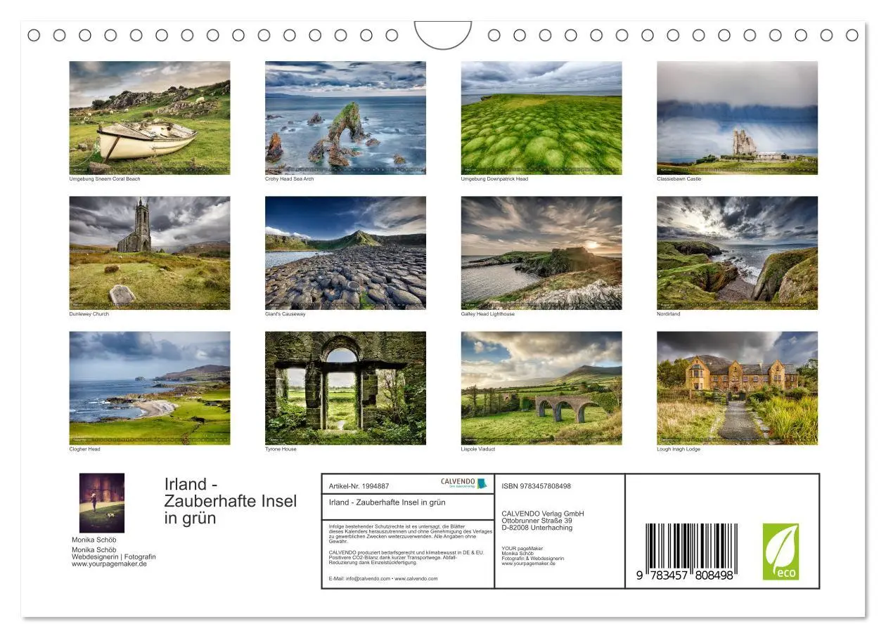 Bild: 9783457808498 | Irland - Zauberhafte Insel in grün (Wandkalender 2026 DIN A4 quer),...