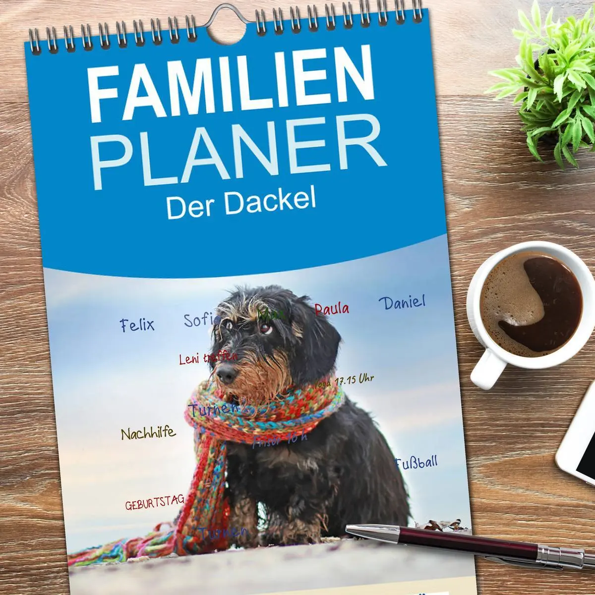 Bild: 9783516518498 | Familienplaner 2026 - Der Dackel mit 5 Spalten (Wandkalender, 21 x...