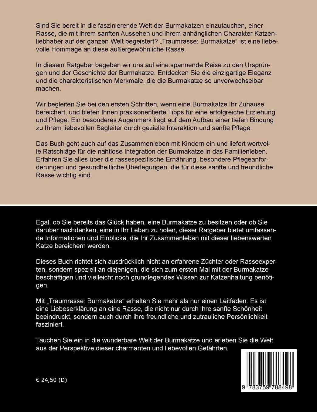 Rückseite: 9783759788498 | Traumrasse Burmakatze | Kornelia Schneider | Taschenbuch | 172 S.