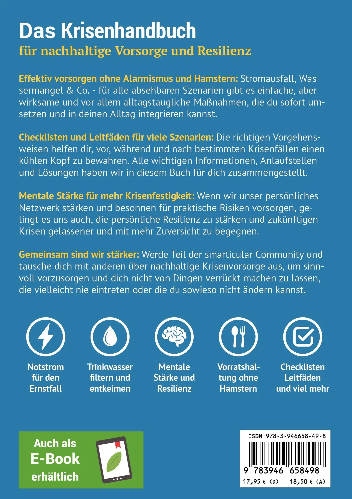 Rückseite: 9783946658498 | Das Krisenhandbuch | smarticular Verlag | Taschenbuch | 208 S. | 2025