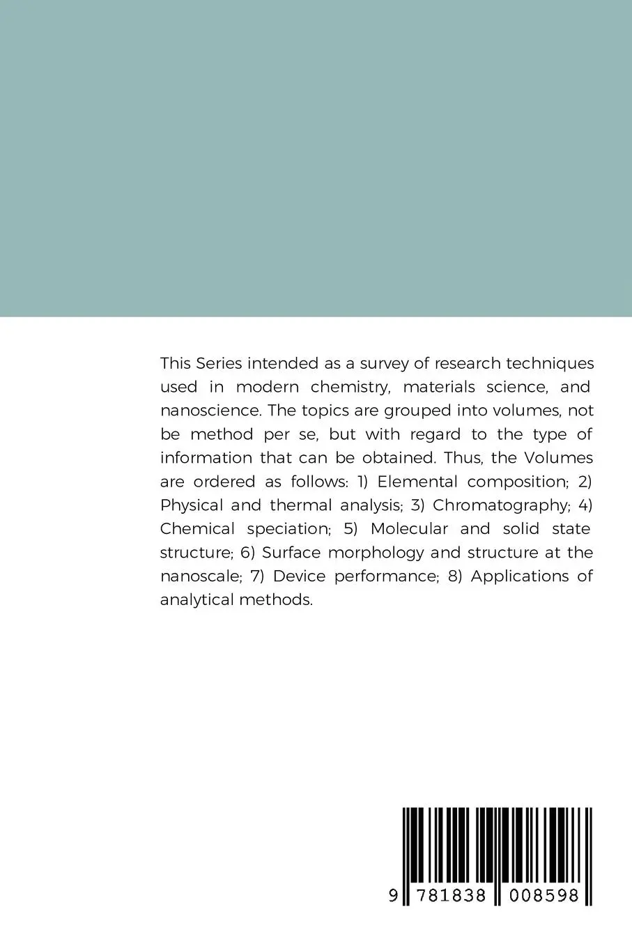 Rückseite: 9781838008598 | Physical Methods in Chemistry and Nano Science. Volume 6 | Taschenbuch