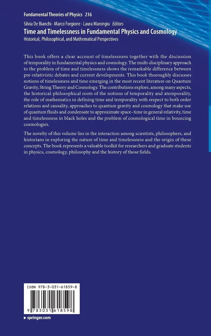 Rückseite: 9783031618598 | Time and Timelessness in Fundamental Physics and Cosmology | Buch