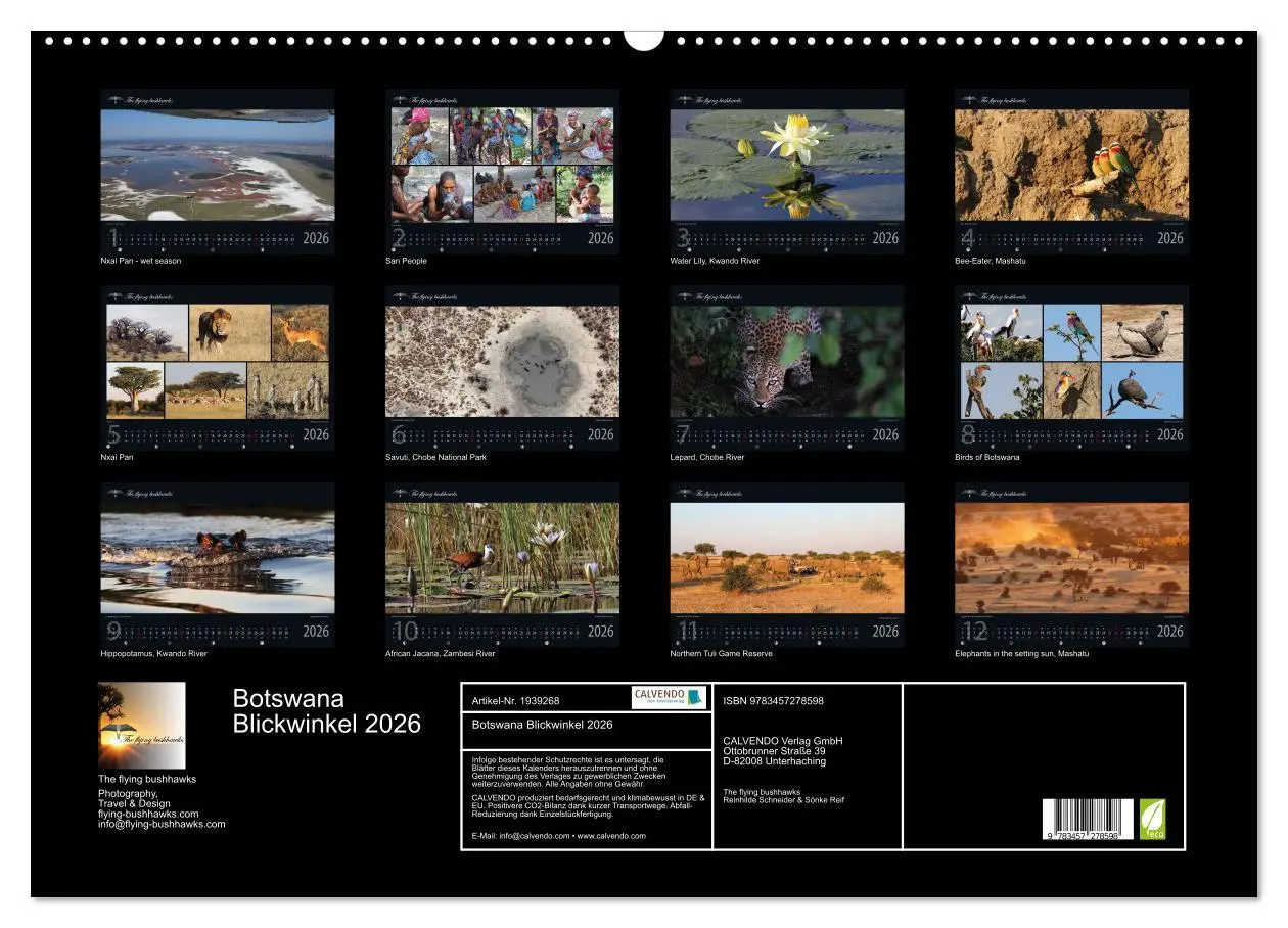 Bild: 9783457278598 | Botswana Blickwinkel 2026 (Wandkalender 2026 DIN A2 quer), CALVENDO...