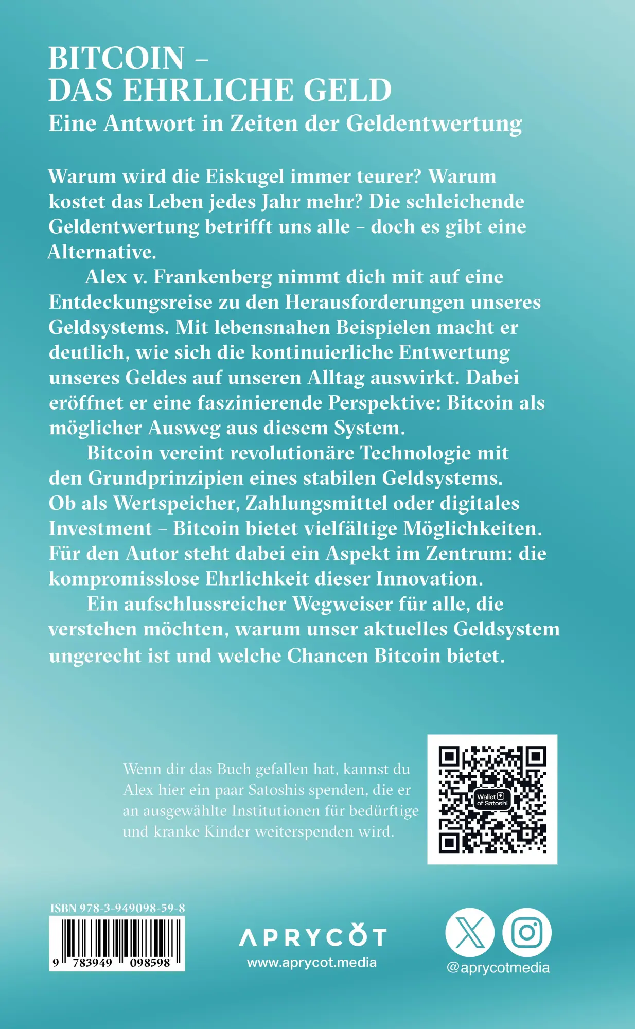 Rückseite: 9783949098598 | Bitcoin - Das ehrliche Geld | Alex von Frankenberg | Buch | Deutsch