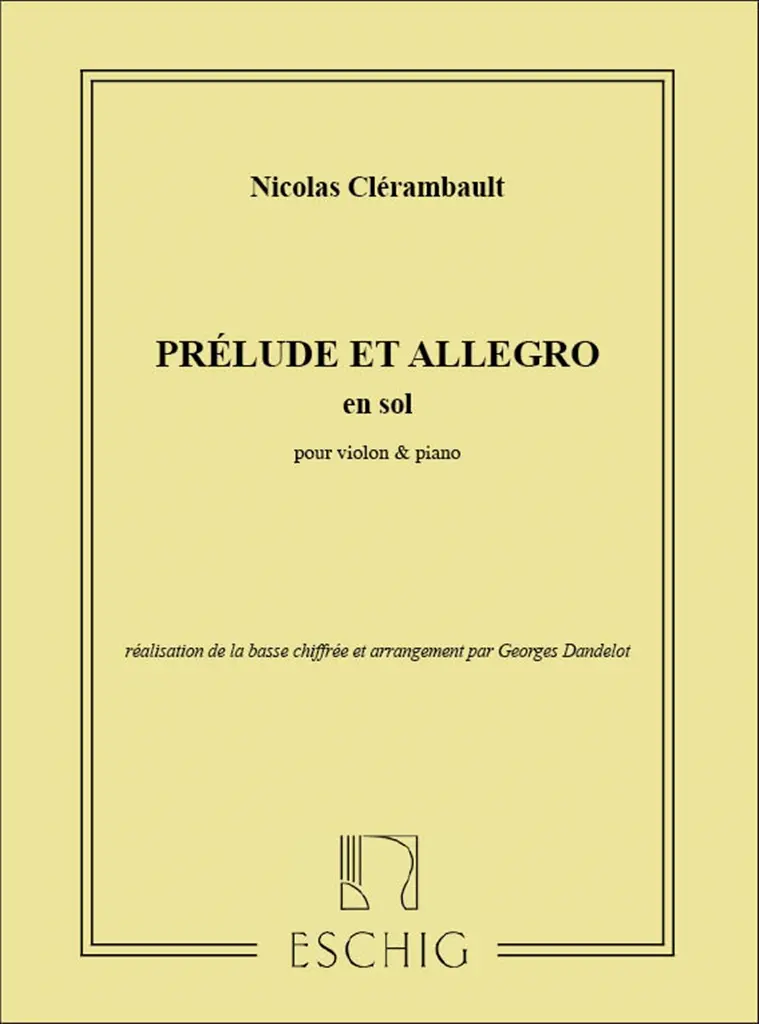 Cover: 9790045008598 | Prélude und Allegro G-Dur für Violine und Klavier | Clérambault | Buch