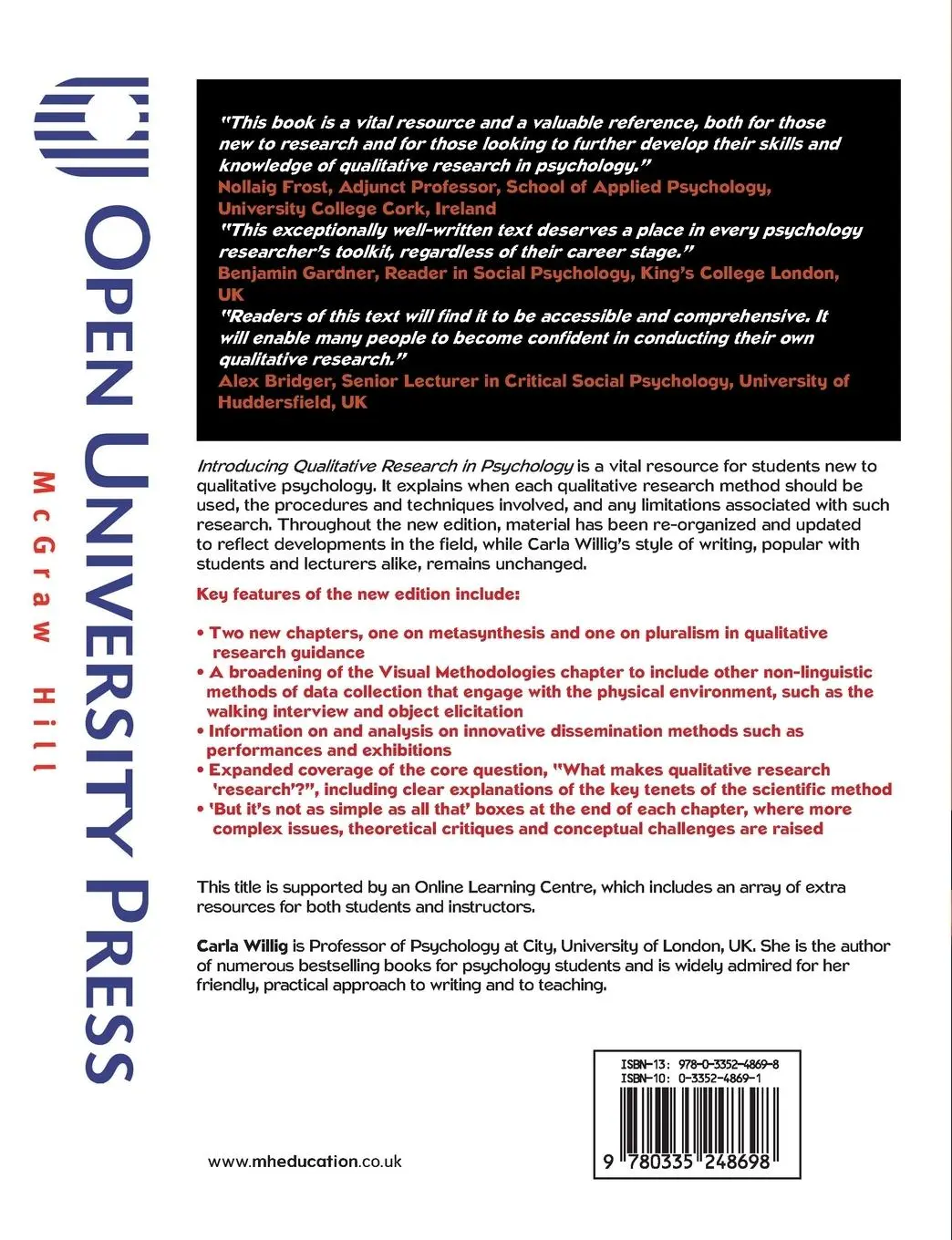 Rückseite: 9780335248698 | Introducing Qualitative Research in Psychology | Carla Willig | Buch