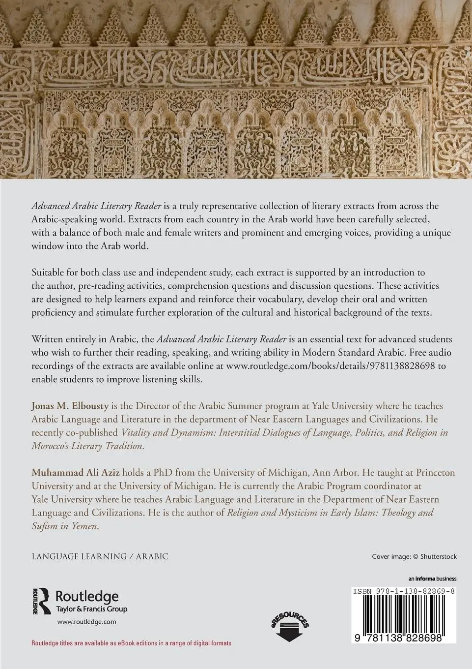 Rückseite: 9781138828698 | Advanced Arabic Literary Reader | Jonas Elbousty (u. a.) | Taschenbuch
