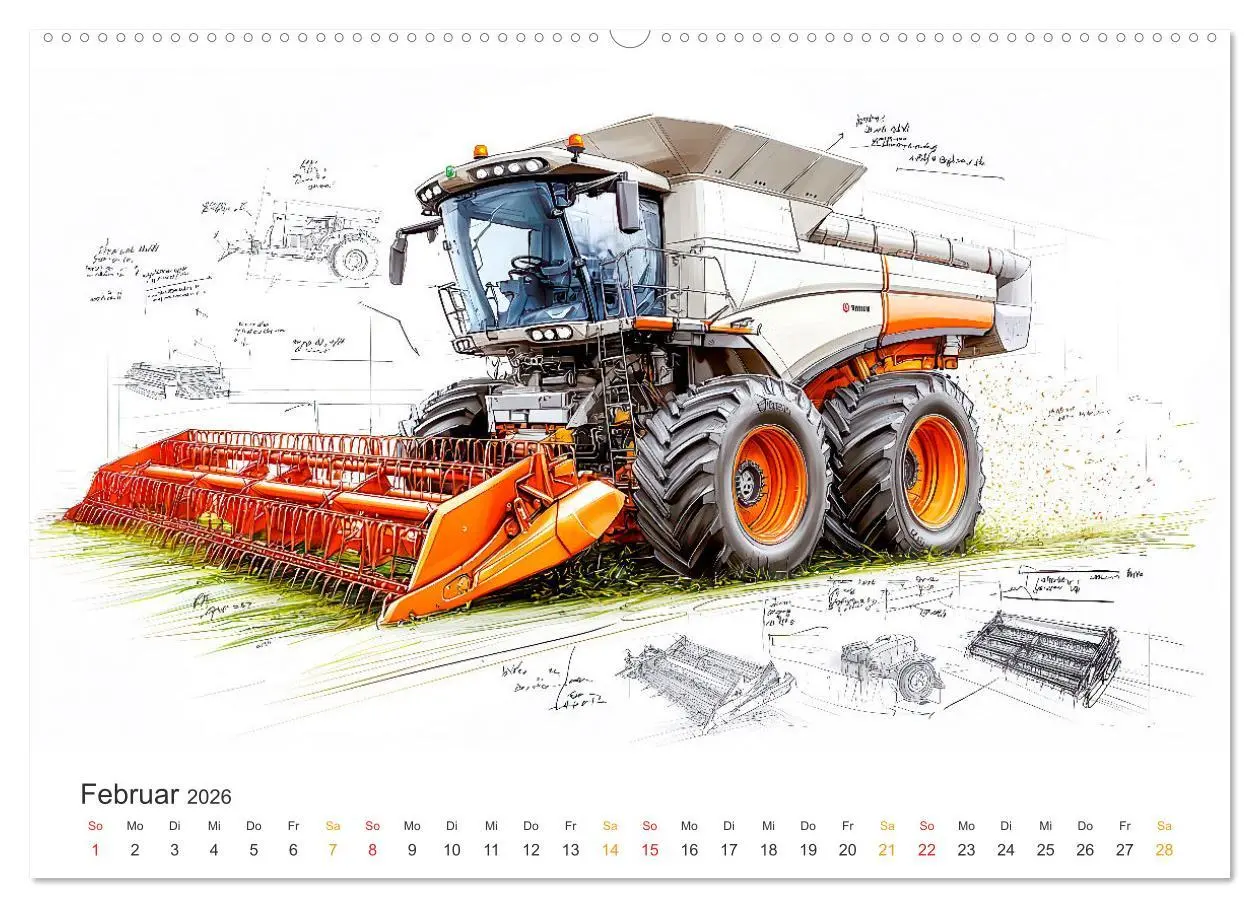 Bild: 9783457268698 | Mähdrescher - Design Studien (hochwertiger Premium Wandkalender...