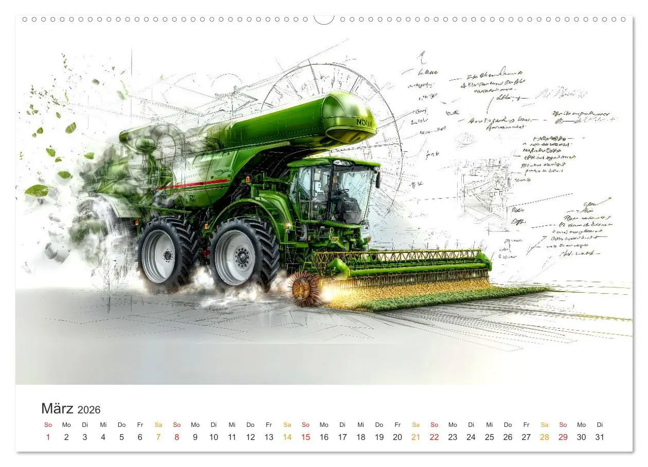 Bild: 9783457268698 | Mähdrescher - Design Studien (hochwertiger Premium Wandkalender...
