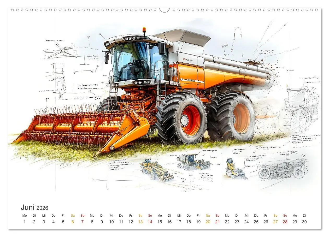 Bild: 9783457268698 | Mähdrescher - Design Studien (hochwertiger Premium Wandkalender...