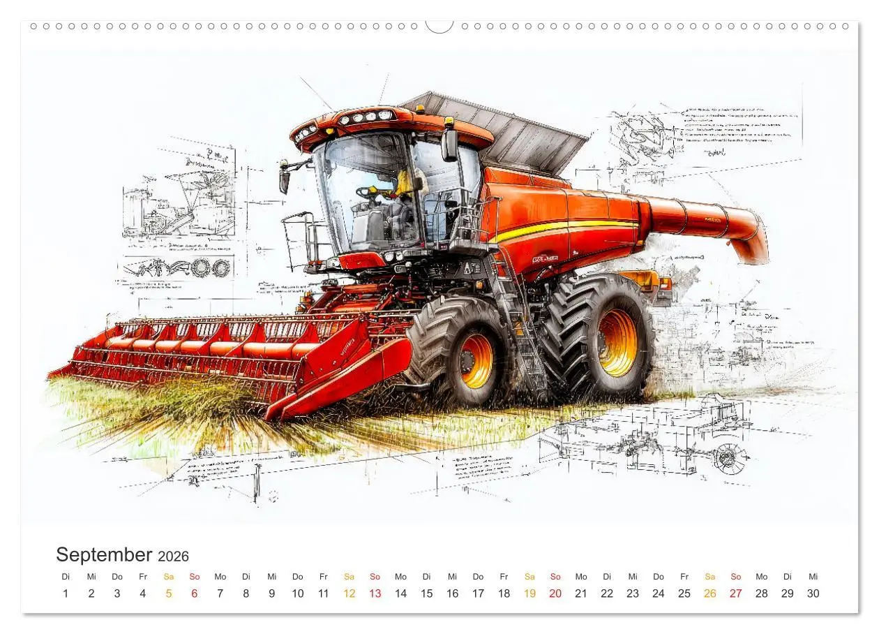 Bild: 9783457268698 | Mähdrescher - Design Studien (hochwertiger Premium Wandkalender...