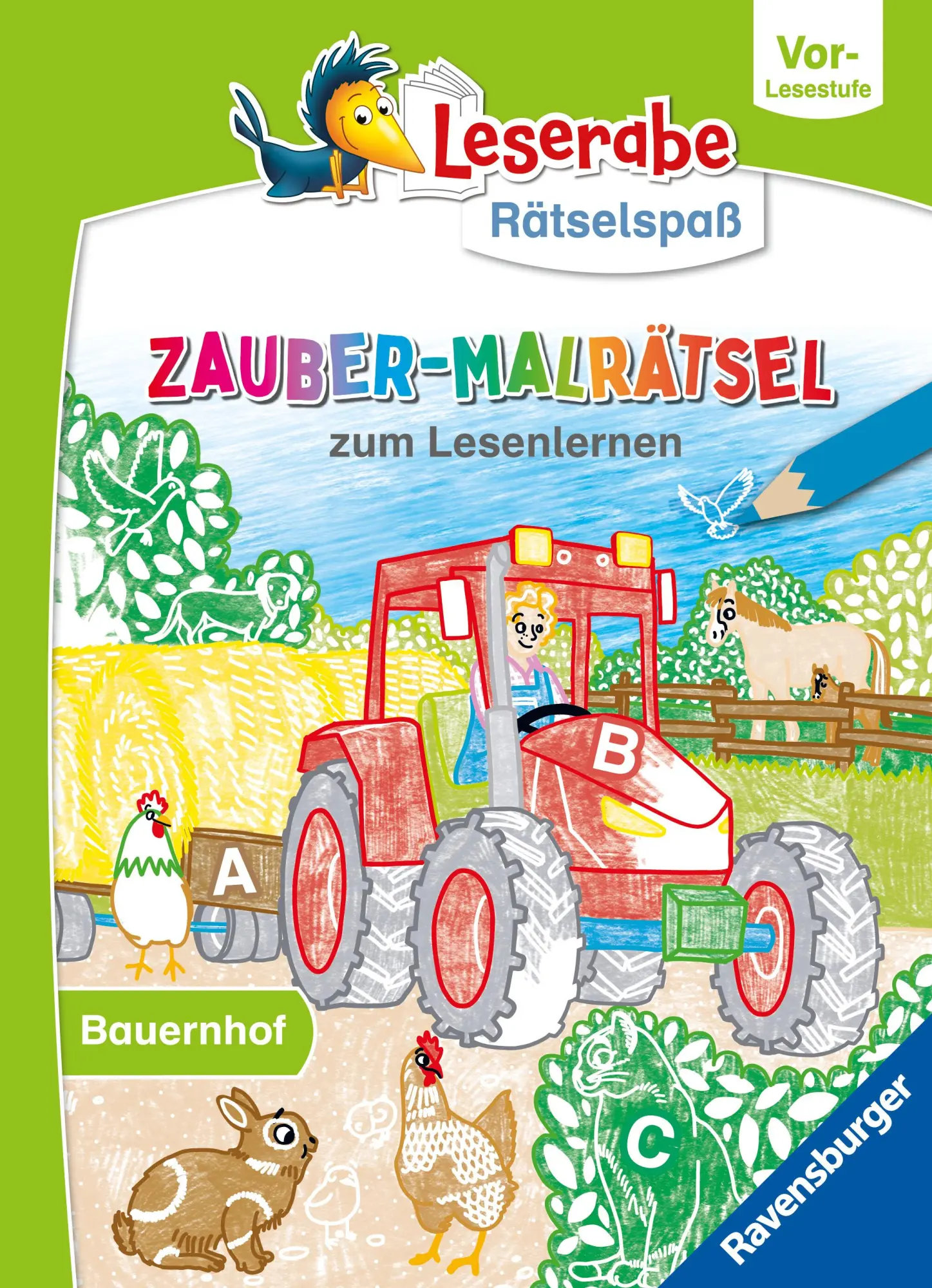 Cover: 9783473488698 | Leserabe Rätselspaß - Zauber-Malrätsel zum Lesenlernen: Bauernhof...