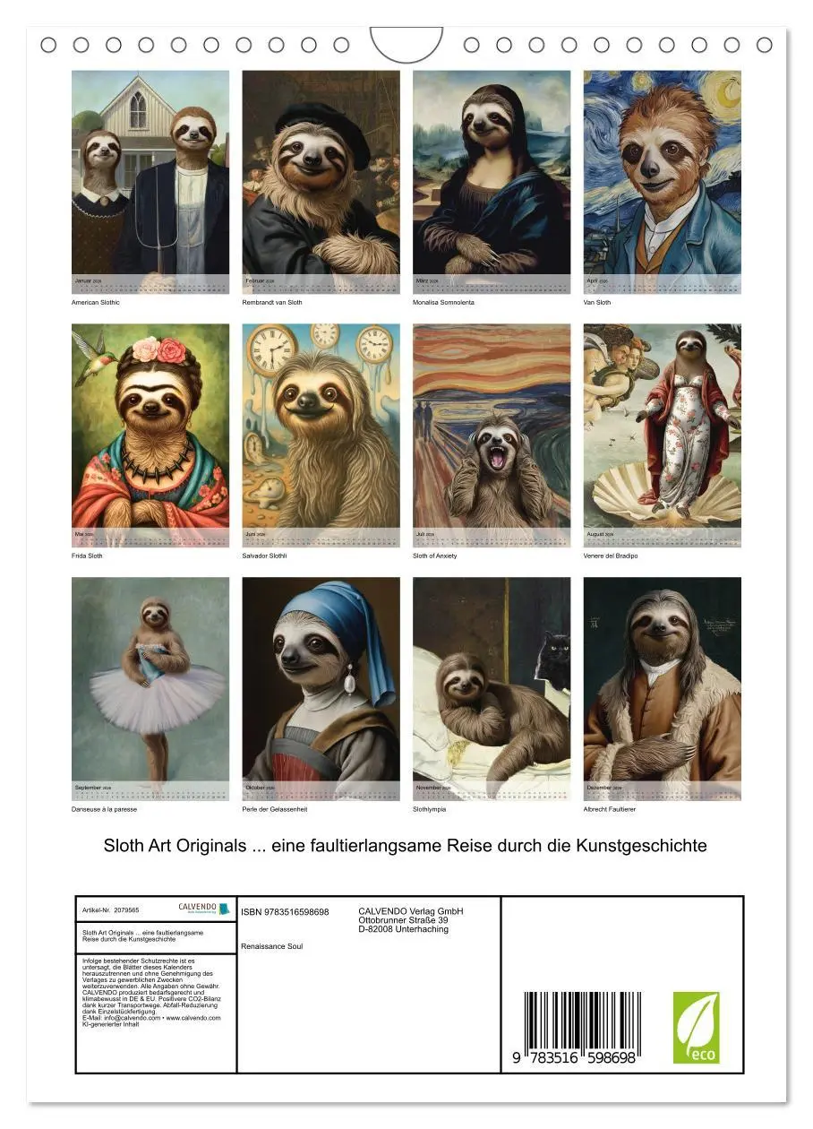 Bild: 9783516598698 | Sloth Art Originals ... eine faultierlangsame Reise durch die...