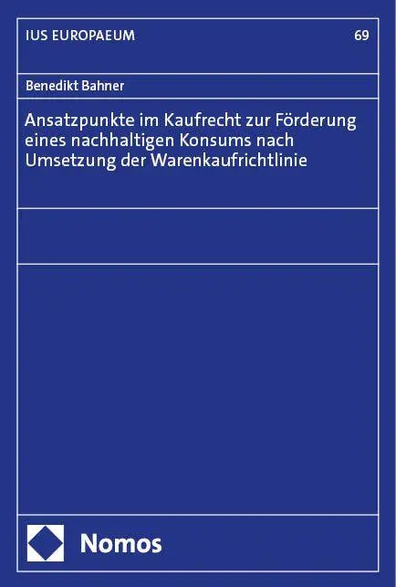 Cover: 9783756008698 | Ansatzpunkte im Kaufrecht zur Förderung eines nachhaltigen Konsums...