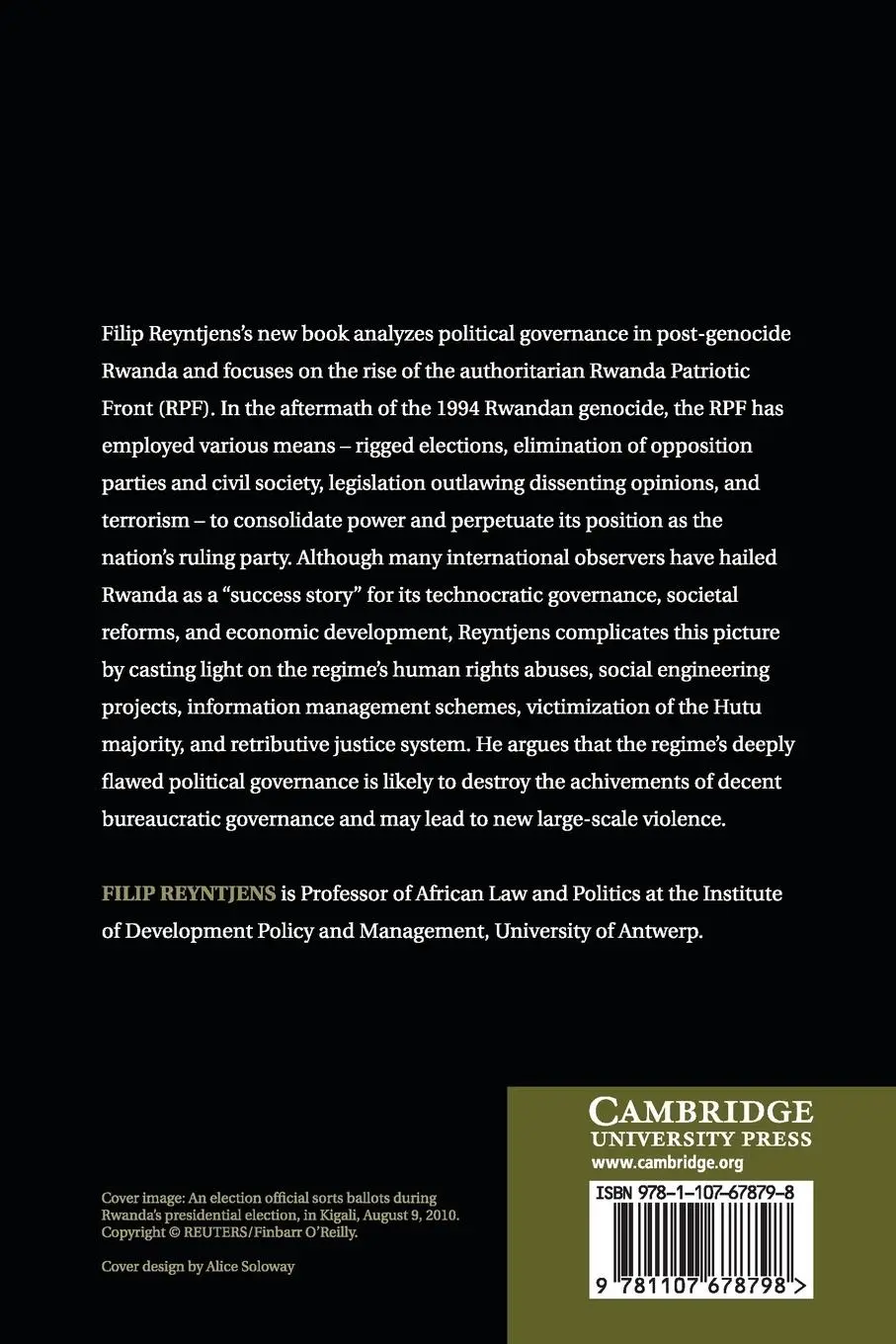 Rückseite: 9781107678798 | Political Governance in Post-Genocide Rwanda | Filip Reyntjens | Buch