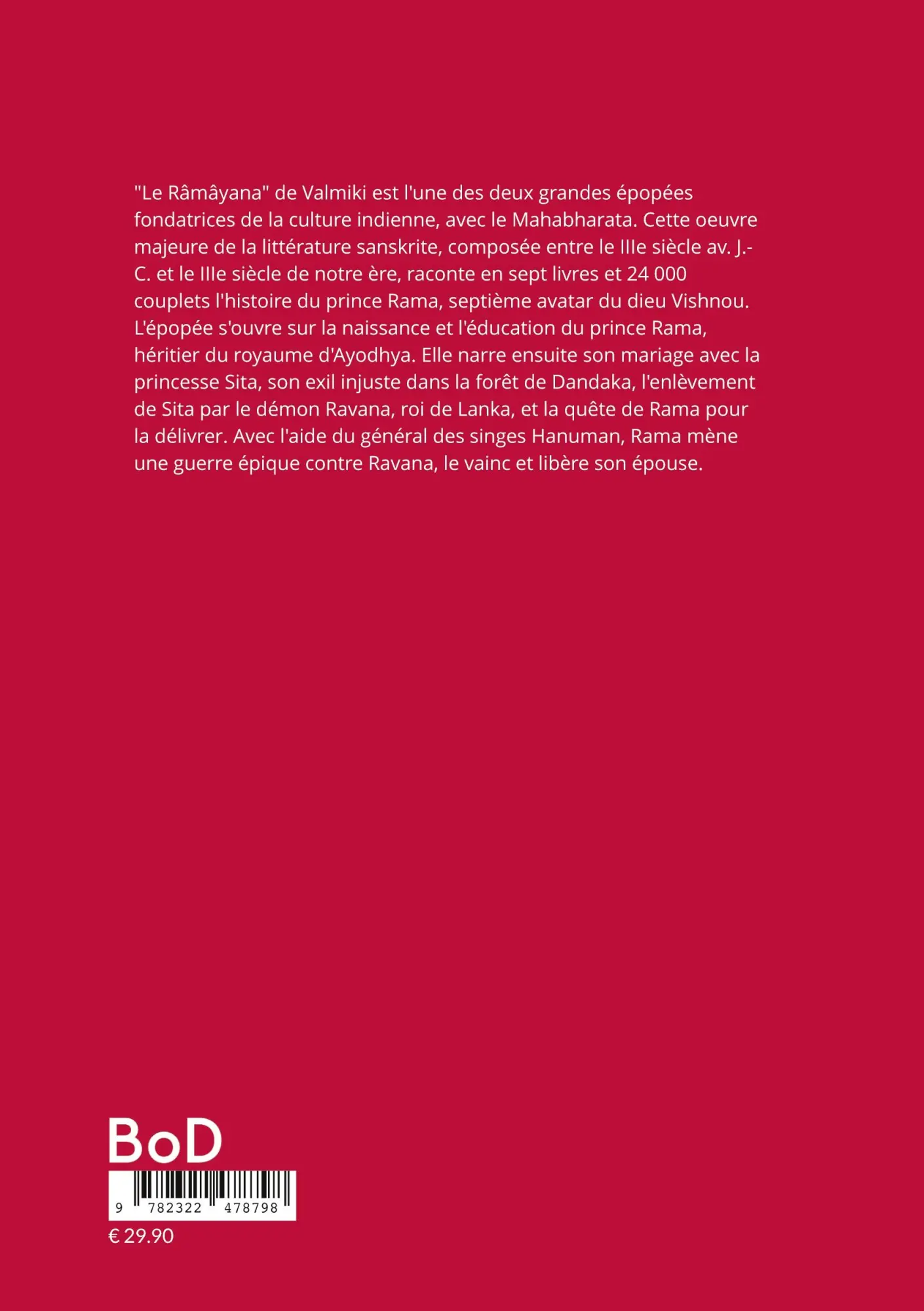 Rückseite: 9782322478798 | Le Râmâyana | Adi Kavi | Taschenbuch | Französisch | 2025