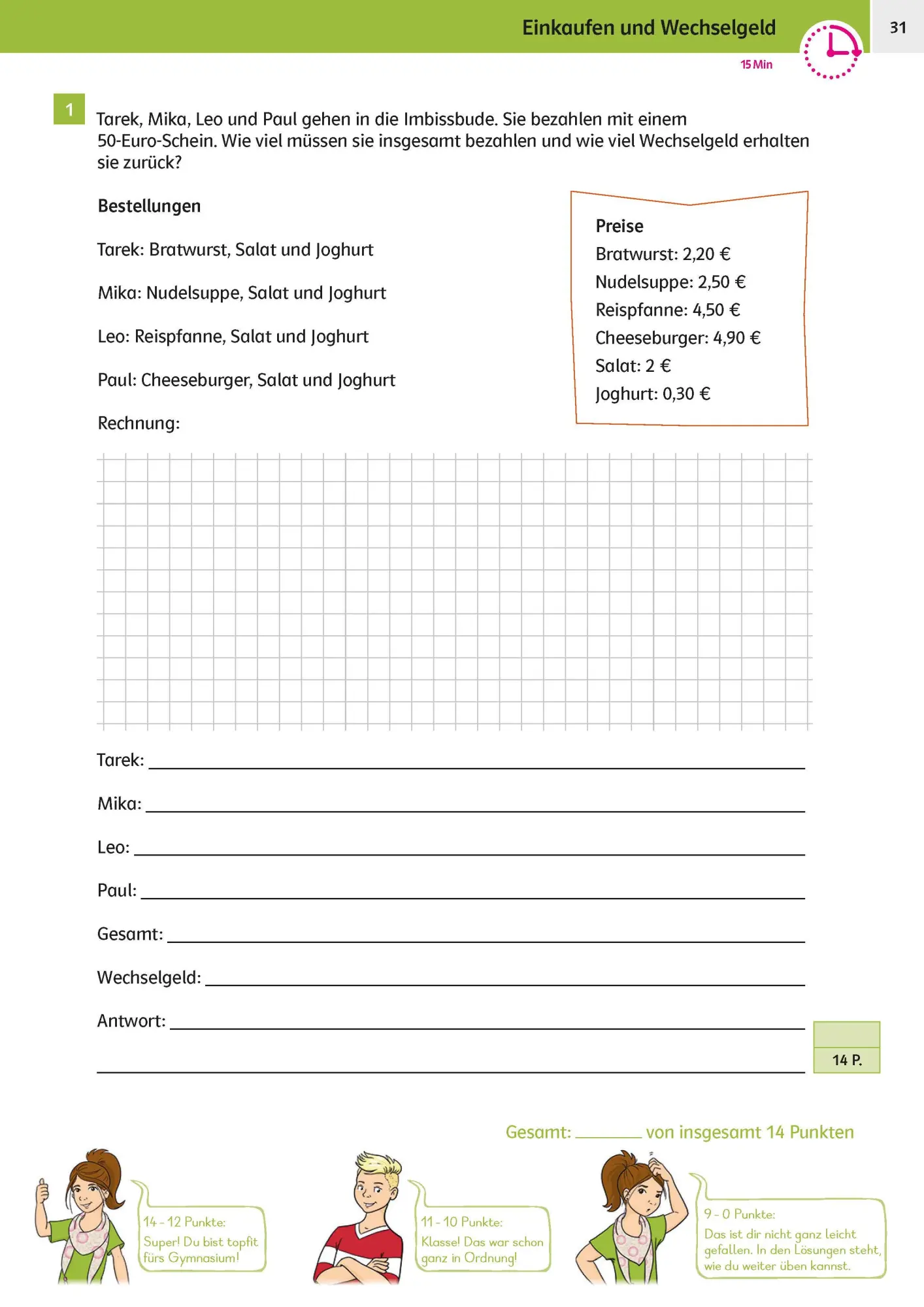 Bild: 9783129258798 | Sicher ins Gymnasium 15-Minuten-Kurztests Mathematik 4. Klasse | Buch
