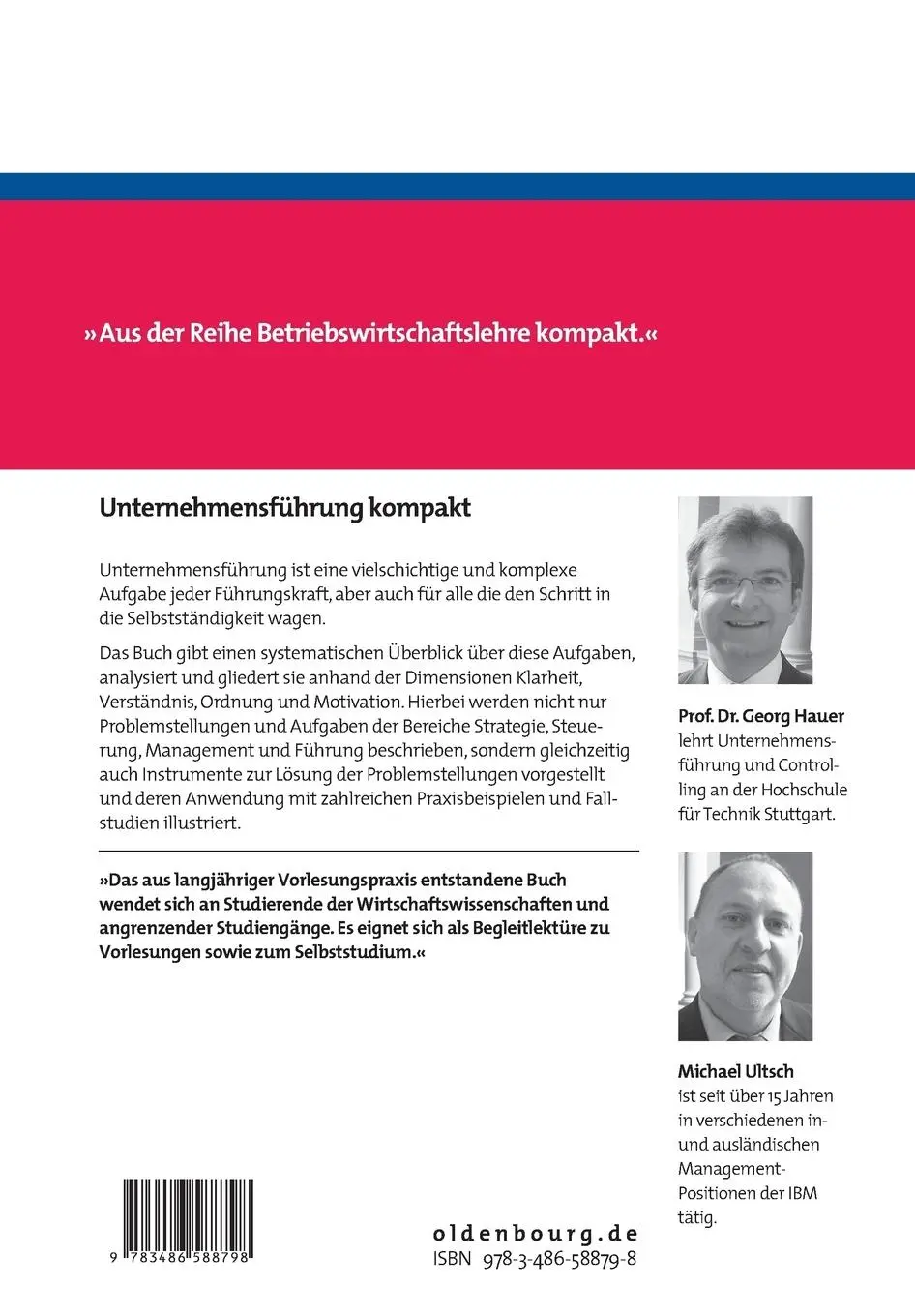 Rückseite: 9783486588798 | Unternehmensführung kompakt | Michael Ultsch (u. a.) | Taschenbuch | X