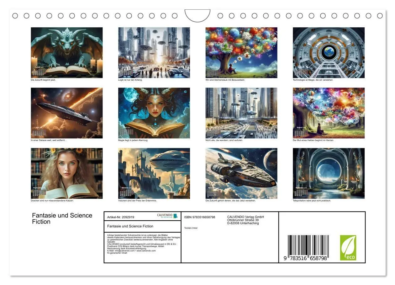 Bild: 9783516658798 | Fantasie und Science Fiction (Wandkalender 2026 DIN A4 quer),...