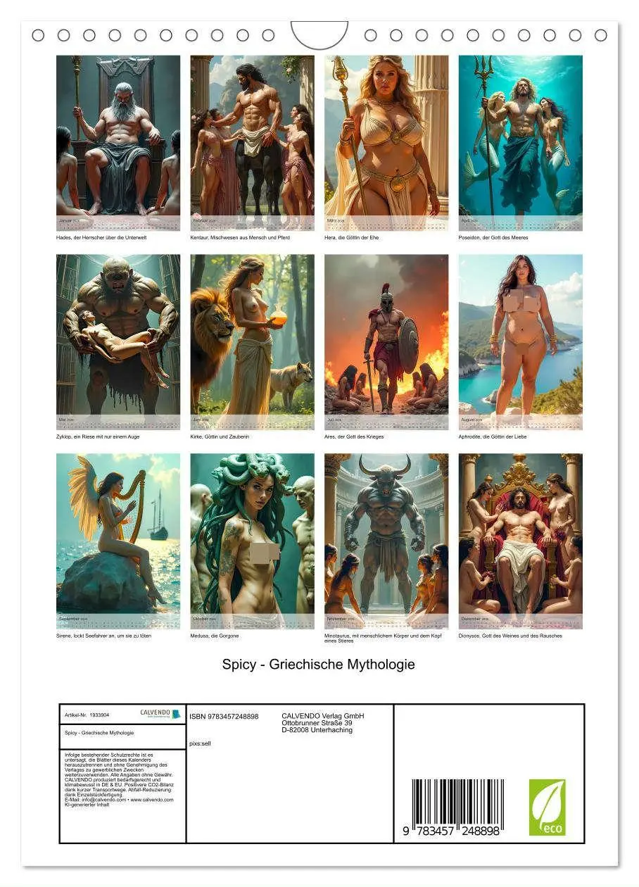 Bild: 9783457248898 | Spicy - Griechische Mythologie (Wandkalender 2026 DIN A4 hoch),...