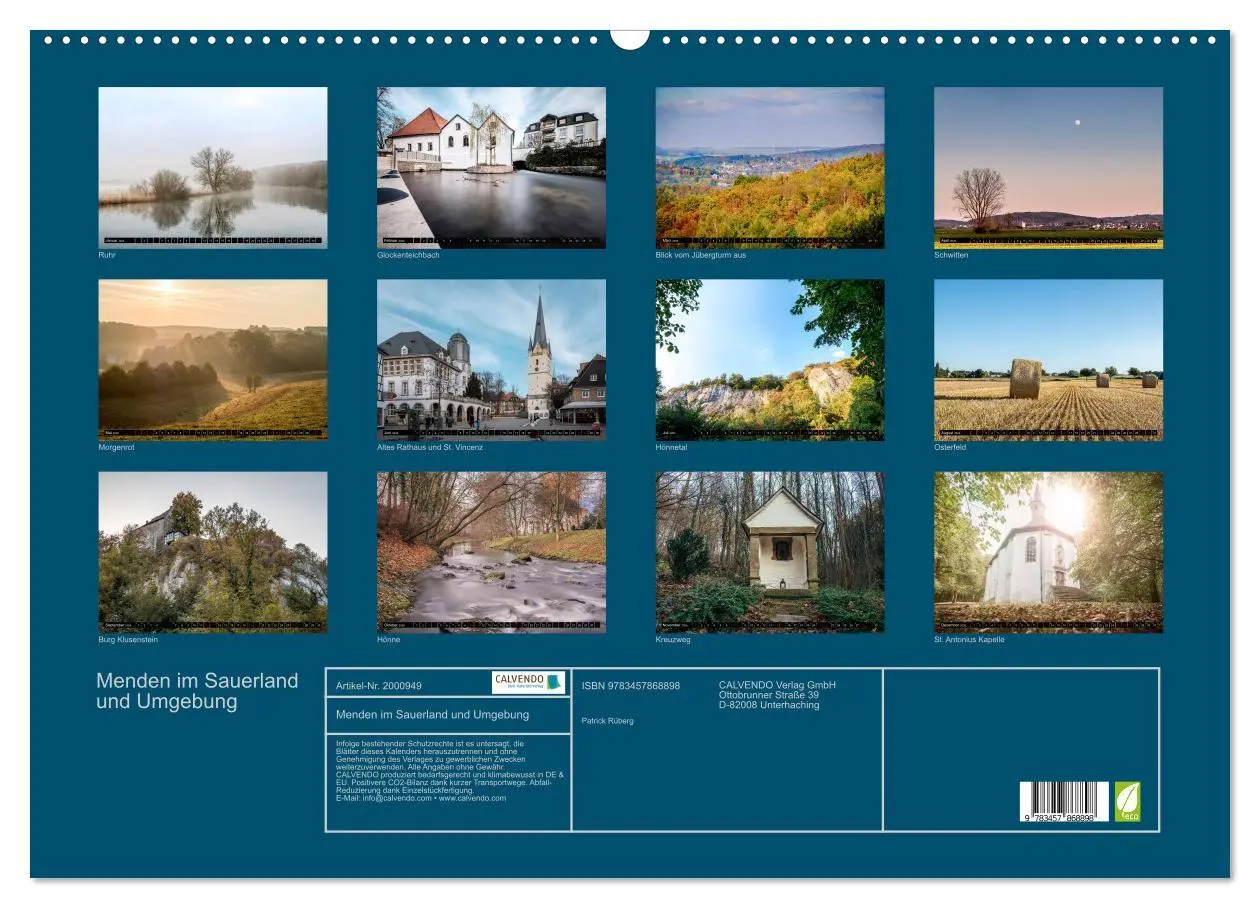 Bild: 9783457868898 | Menden im Sauerland und Umgebung (Wandkalender 2026 DIN A2 quer),...