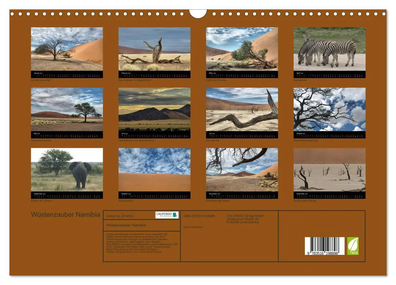 Bild: 9783516198898 | Wüstenzauber Namibia (Wandkalender 2026 DIN A3 quer), CALVENDO...