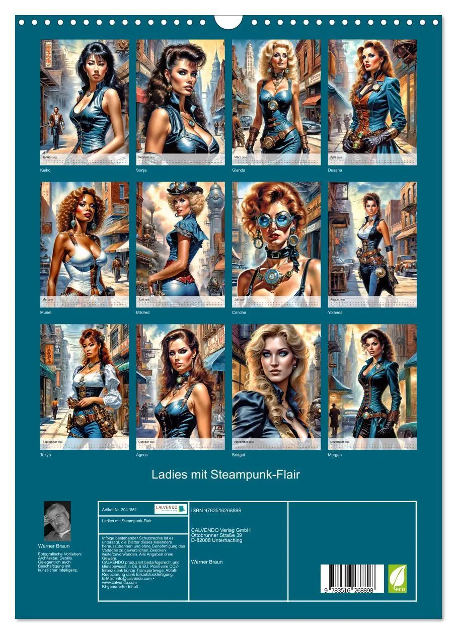 Bild: 9783516268898 | Ladies mit Steampunk-Flair (Wandkalender 2026 DIN A3 hoch),...