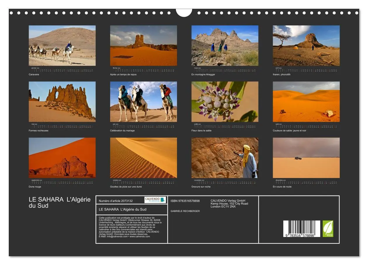 Bild: 9783516578898 | LE SAHARA L'Algérie du Sud (Calendrier mural 2026 DIN A3 vertical),...
