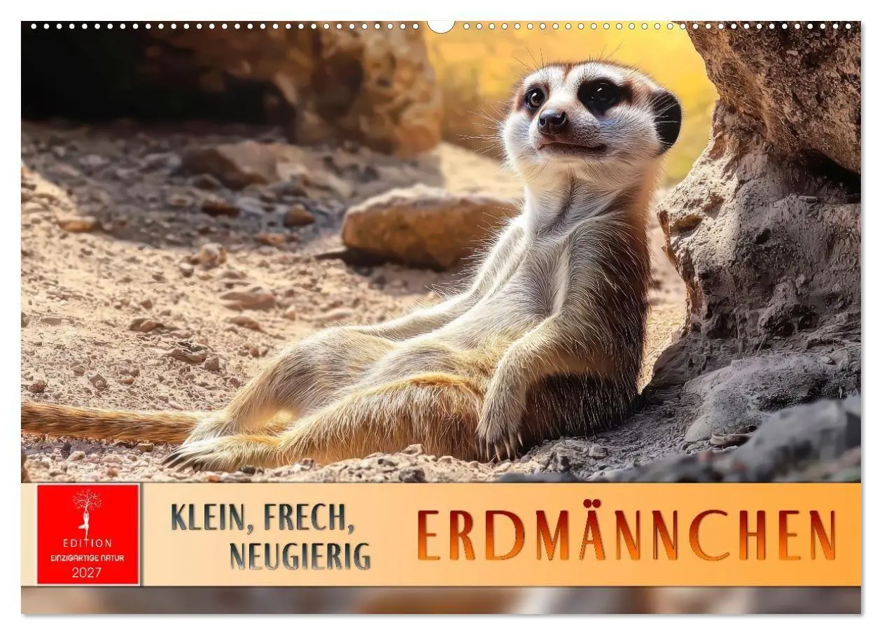 Cover: 9783516958898 | Erdmännchen - klein, frech, neugierig (Wandkalender 2027 DIN A2...
