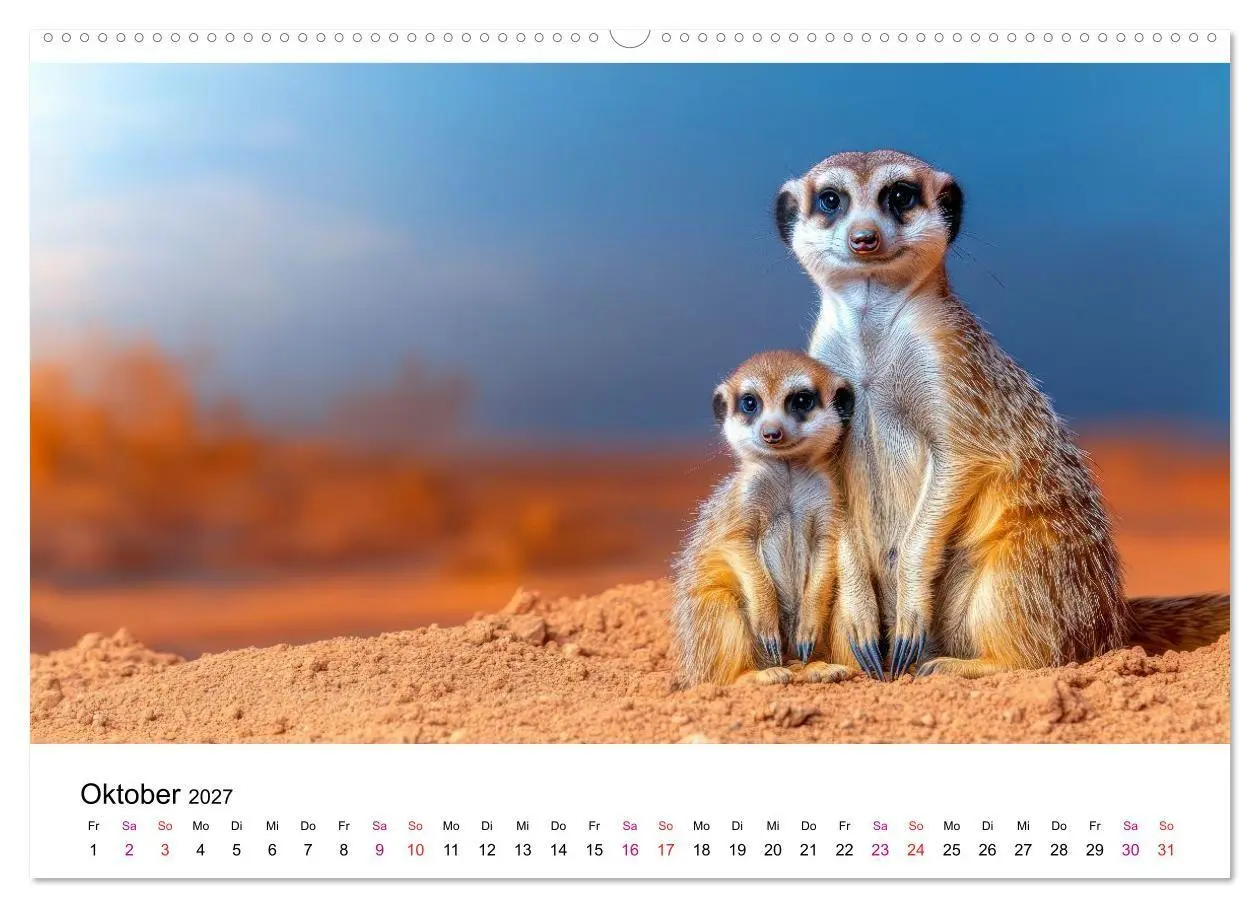 Bild: 9783516958898 | Erdmännchen - klein, frech, neugierig (Wandkalender 2027 DIN A2...
