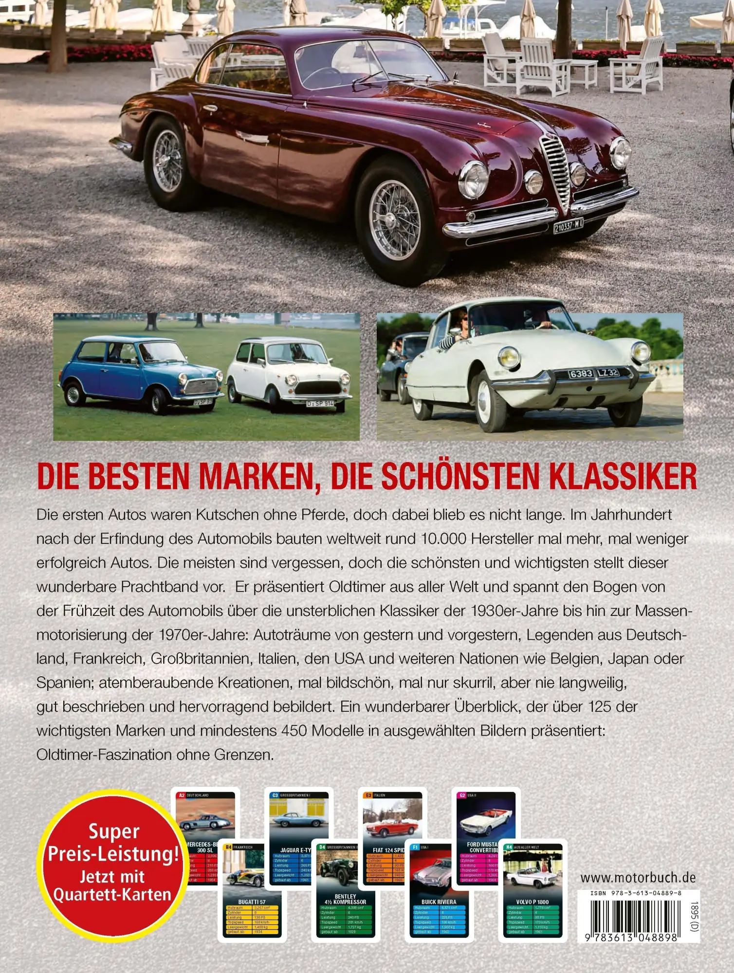 Rückseite: 9783613048898 | Oldtimer aus aller Welt | Mit heraustrennbaren Quartett-Karten | Buch