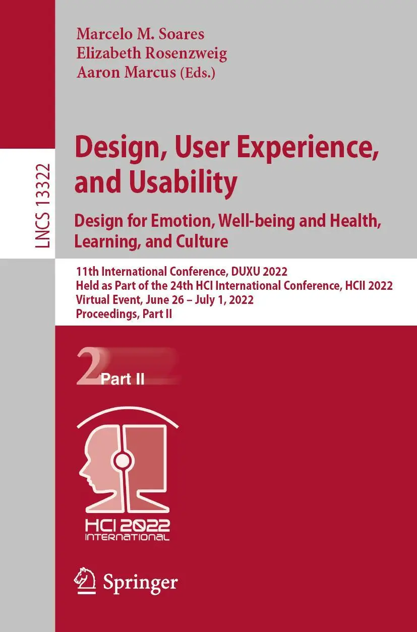 Cover: 9783031058998 | Design, User Experience, and Usability: Design for Emotion,...