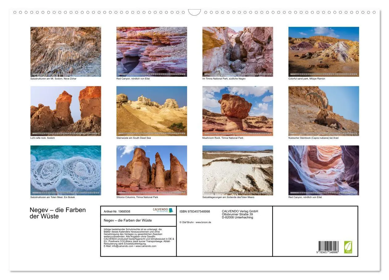 Bild: 9783457548998 | Negev - die Farben der Wüste (Wandkalender 2026 DIN A2 quer),...
