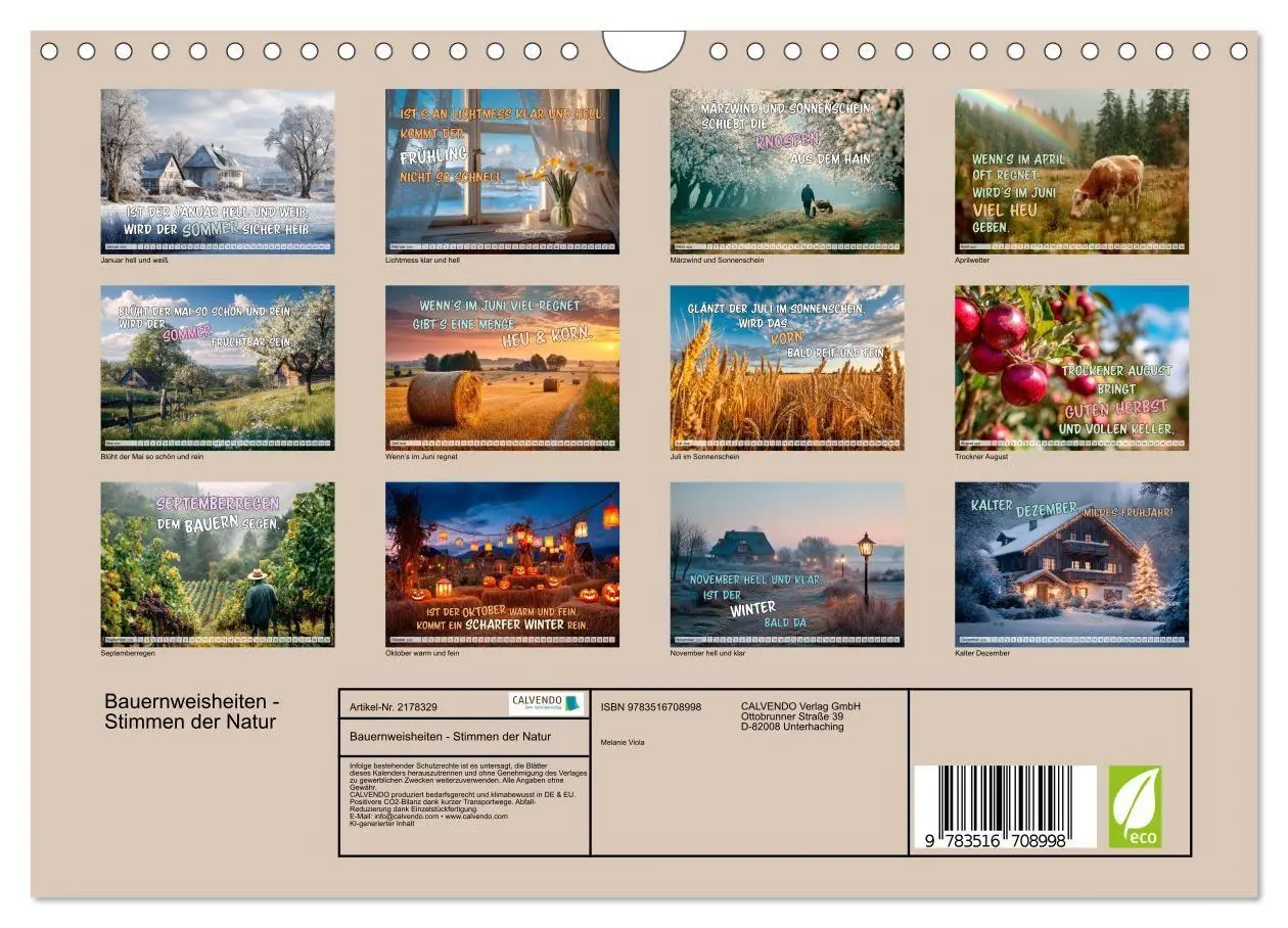 Bild: 9783516708998 | Bauernweisheiten - Stimmen der Natur (Wandkalender 2026 DIN A4...