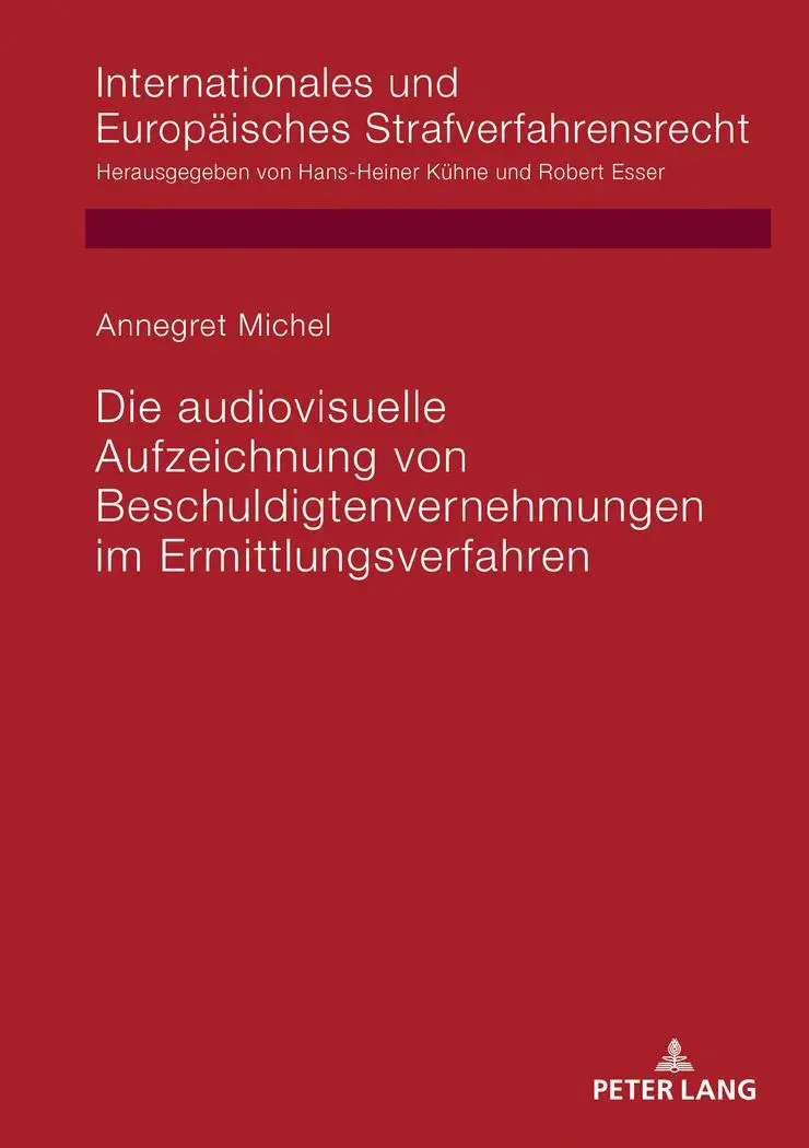 Cover: 9783631788998 | Die audiovisuelle Aufzeichnung von Beschuldigtenvernehmungen im...