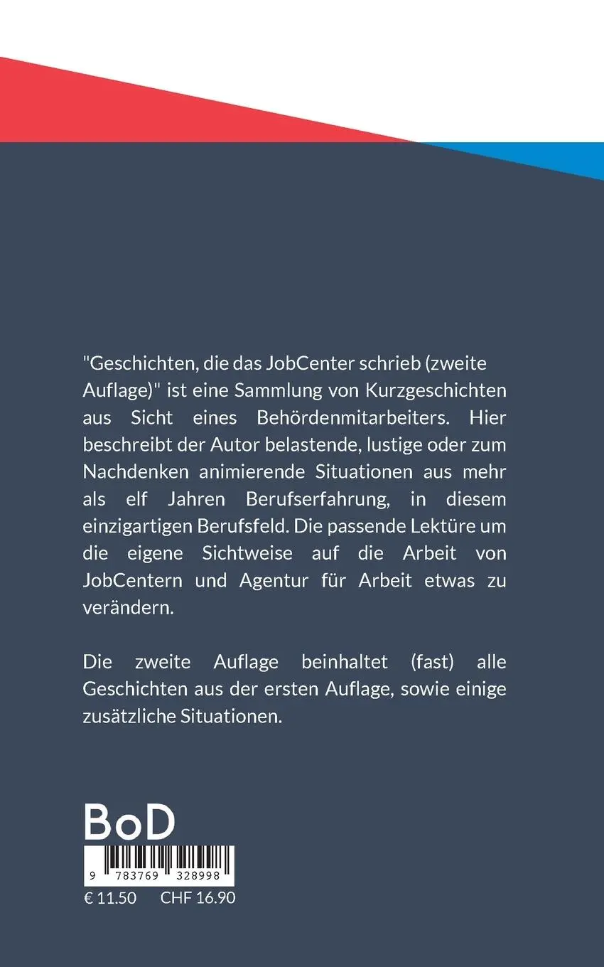 Rückseite: 9783769328998 | Geschichten, die das JobCenter schrieb | zweite Auflage | James Miller