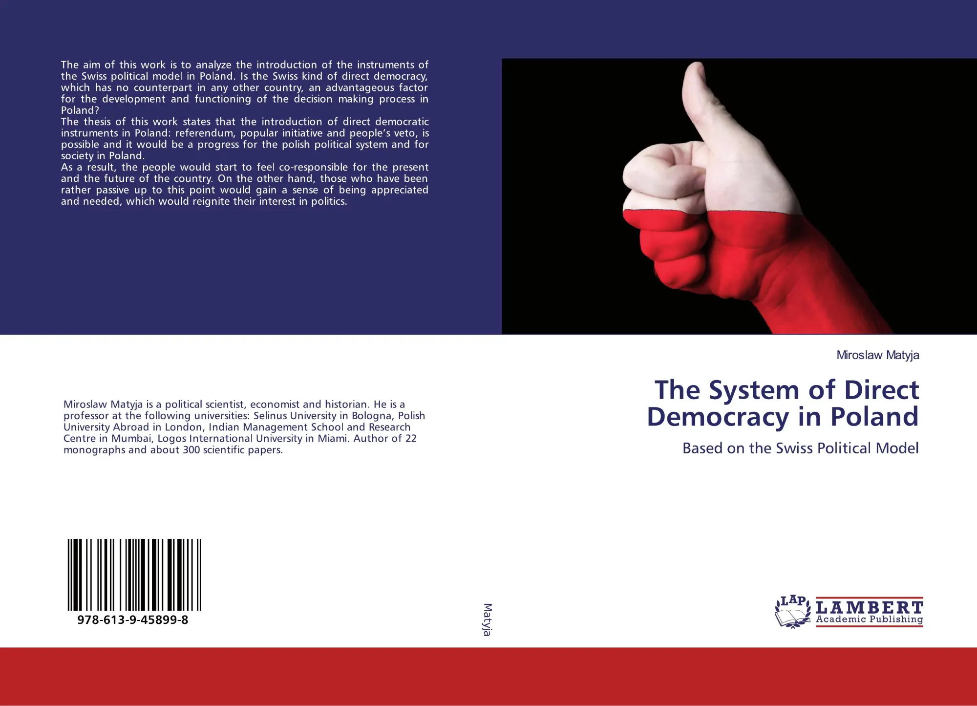 Cover: 9786139458998 | The System of Direct Democracy in Poland | Miroslaw Matyja | Buch