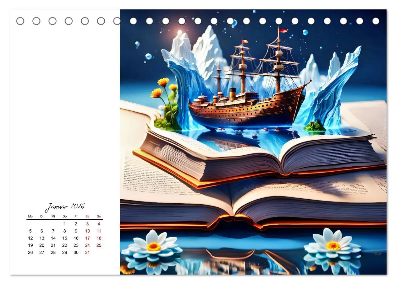 Bild: 9783457369098 | Fantastische surreale Bücherwelten (Tischkalender 2026 DIN A5...