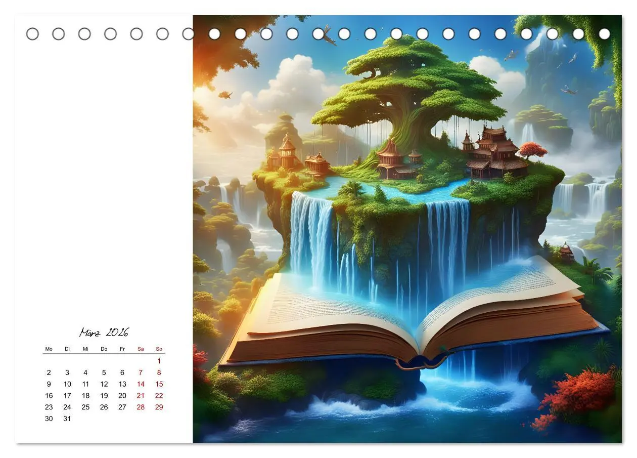 Bild: 9783457369098 | Fantastische surreale Bücherwelten (Tischkalender 2026 DIN A5...