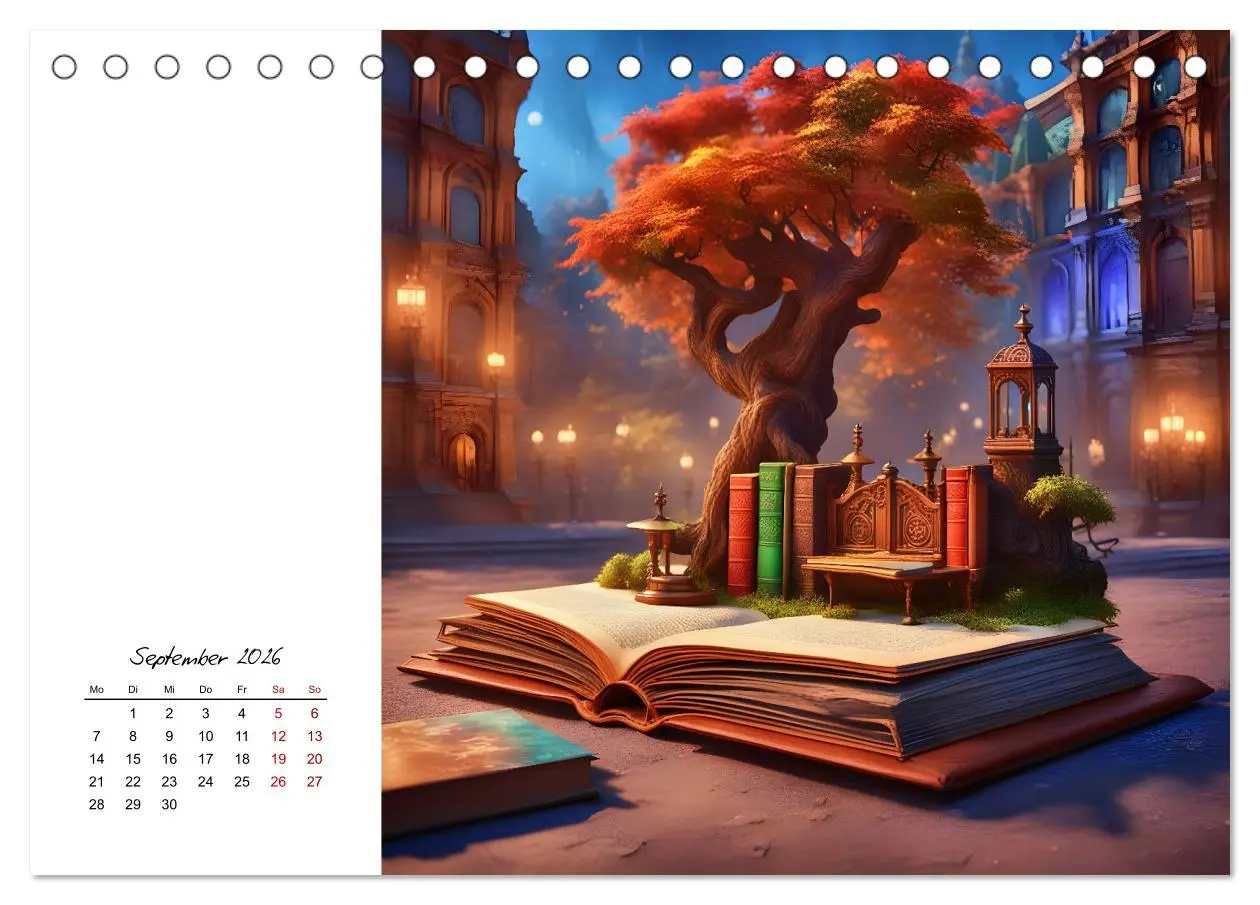 Bild: 9783457369098 | Fantastische surreale Bücherwelten (Tischkalender 2026 DIN A5...