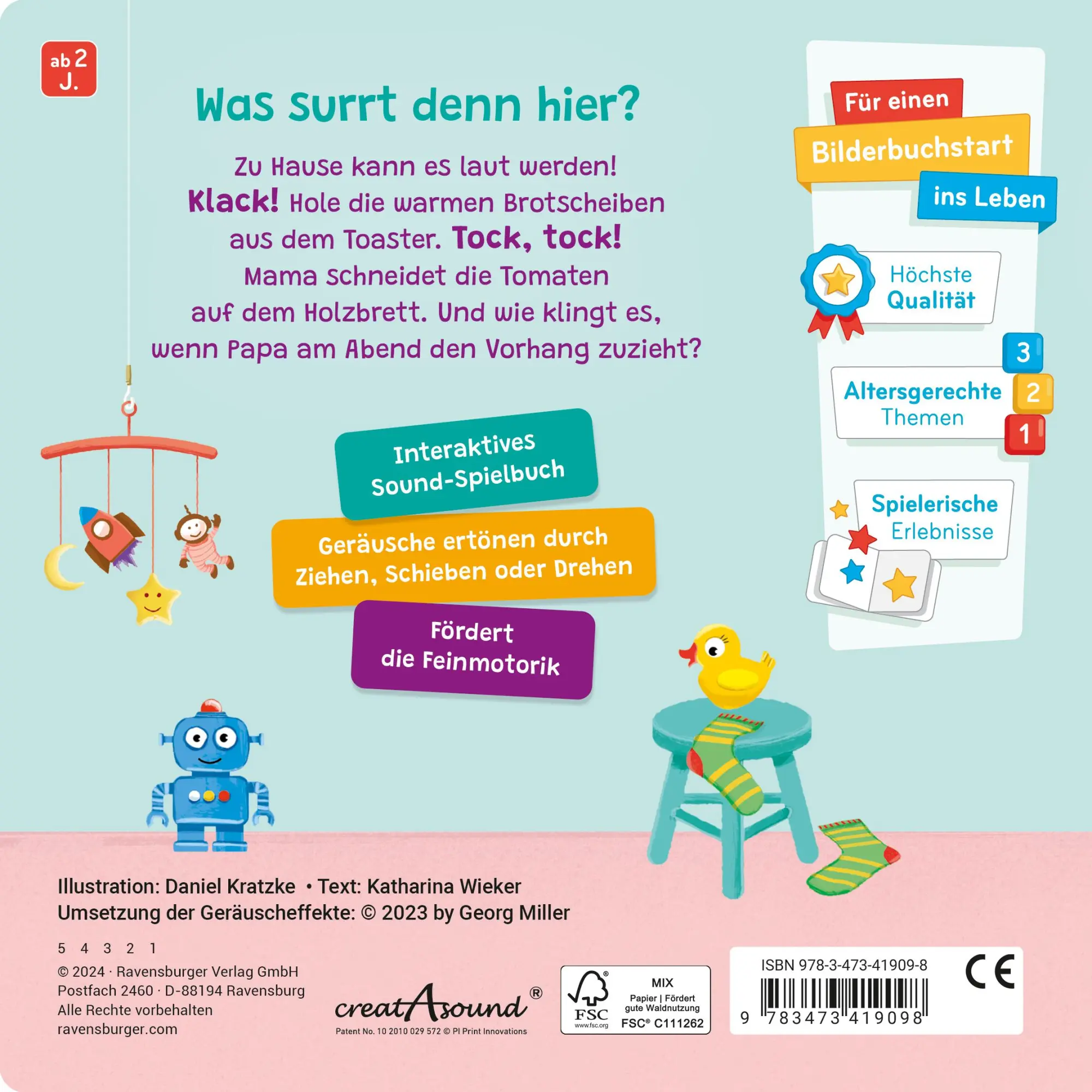 Rückseite: 9783473419098 | Spielen, hören, staunen - Zuhause | Katharina Wieker | Buch | 10 S.