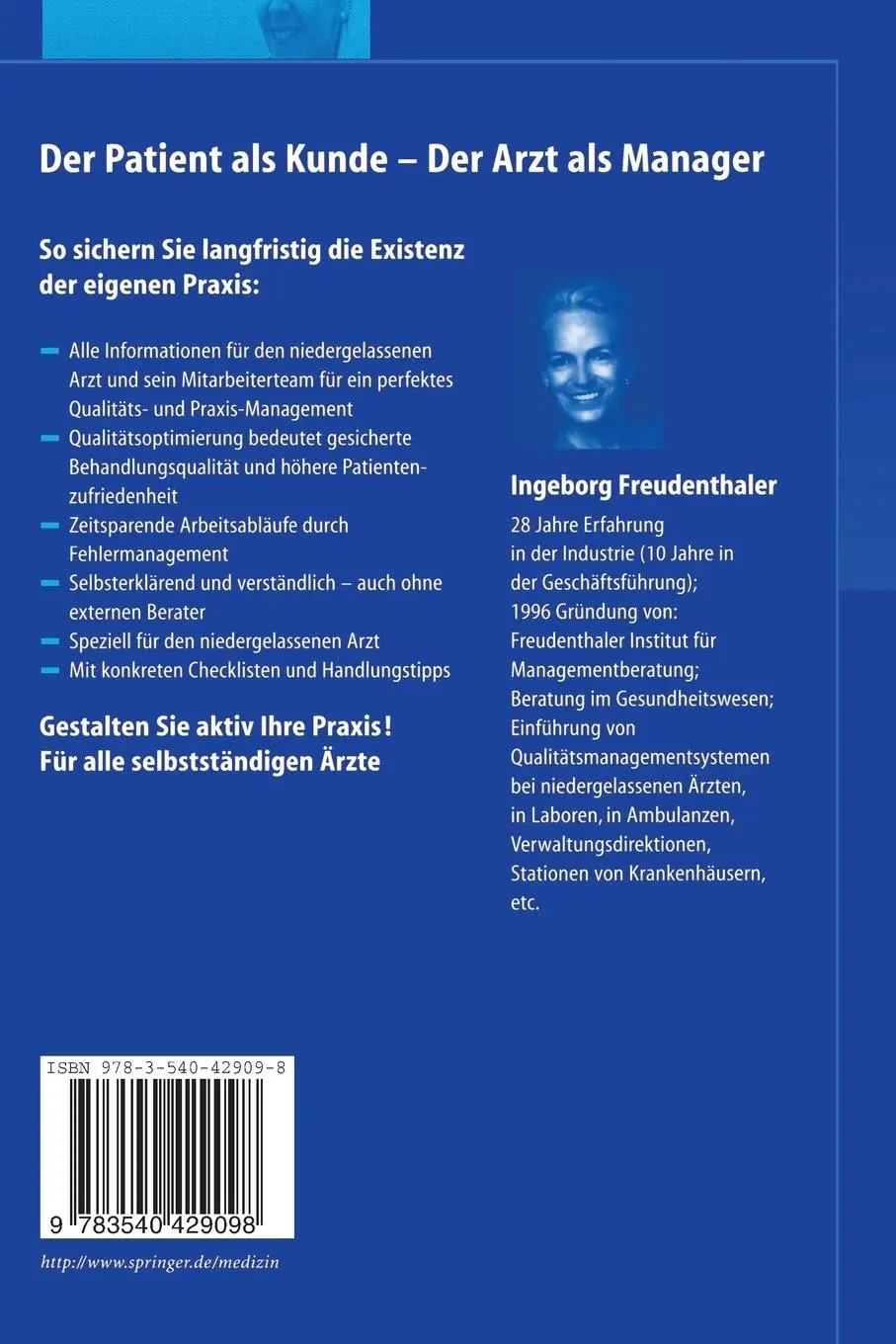 Rückseite: 9783540429098 | Der zufriedene Patient | Qualitäts- und Praxismanagement für den Arzt