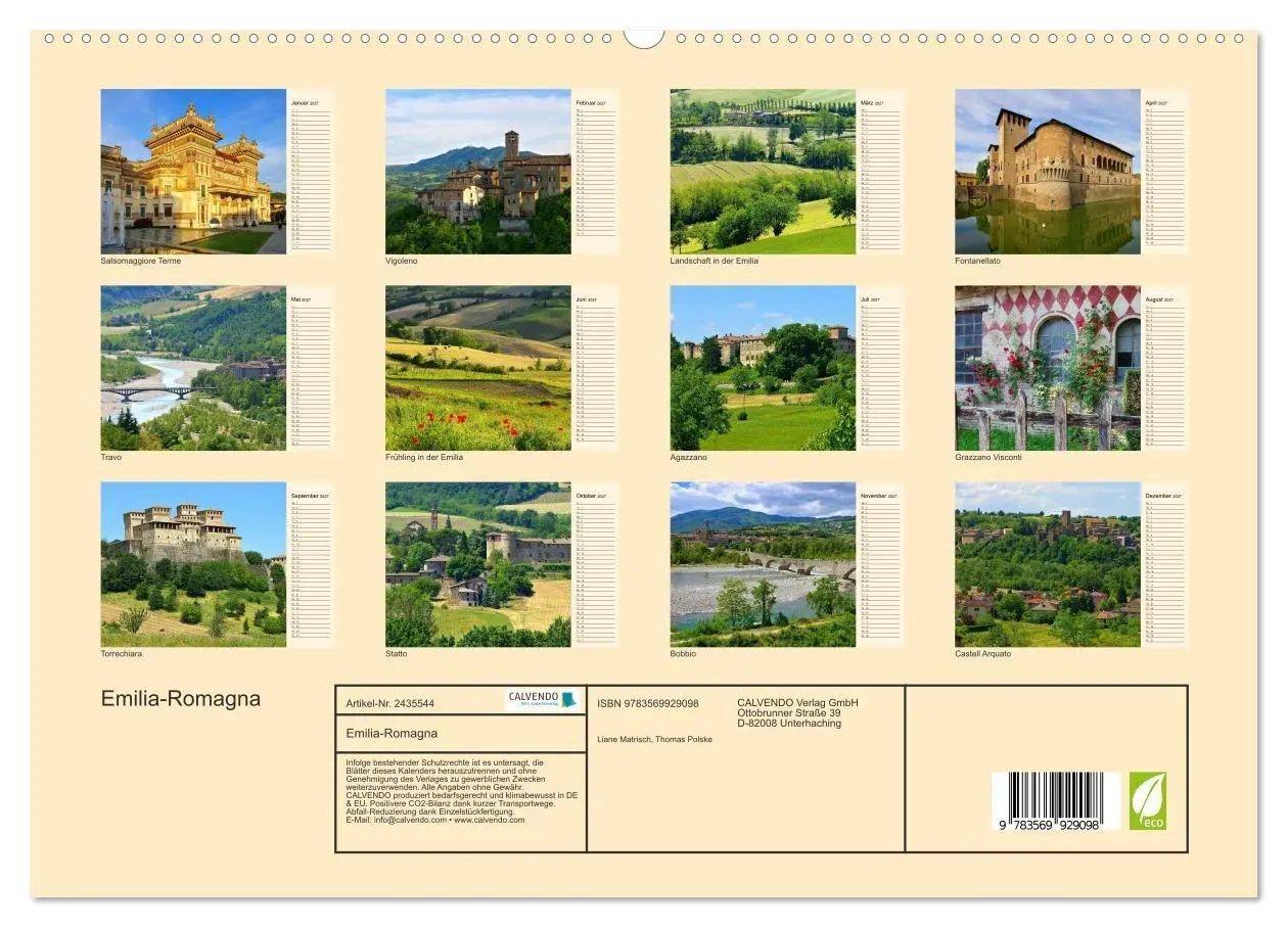 Bild: 9783569929098 | Emilia-Romagna (hochwertiger Premium Wandkalender 2027 DIN A2...
