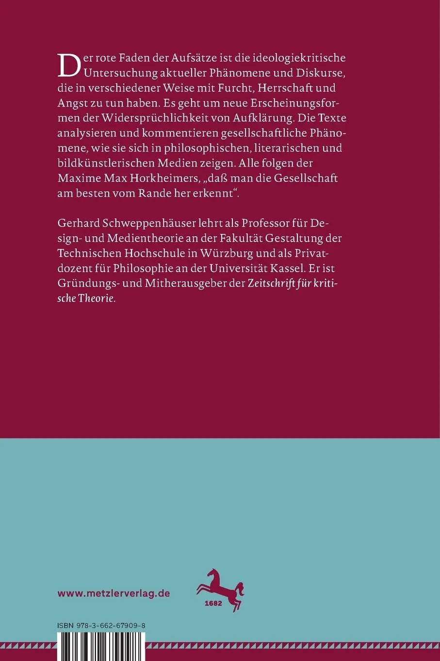 Rückseite: 9783662679098 | Angst und Aufklärung | Randgebiete der Kritischen Theorie | Buch | v
